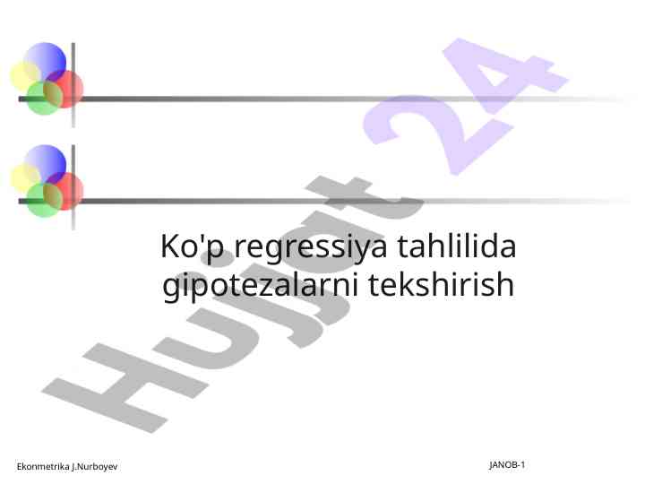 Ko'p regressiya tahlilida gipotezalarni tekshirish