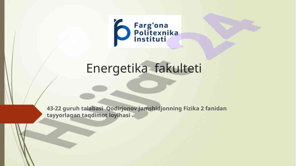O’zinduksiya hodisasi taqdimoti