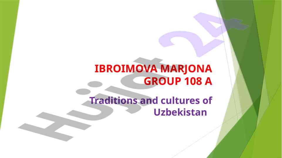 Traditions and cultures of uzbekistan examination