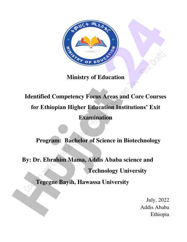 Competency focus areas for ethiopian higher education