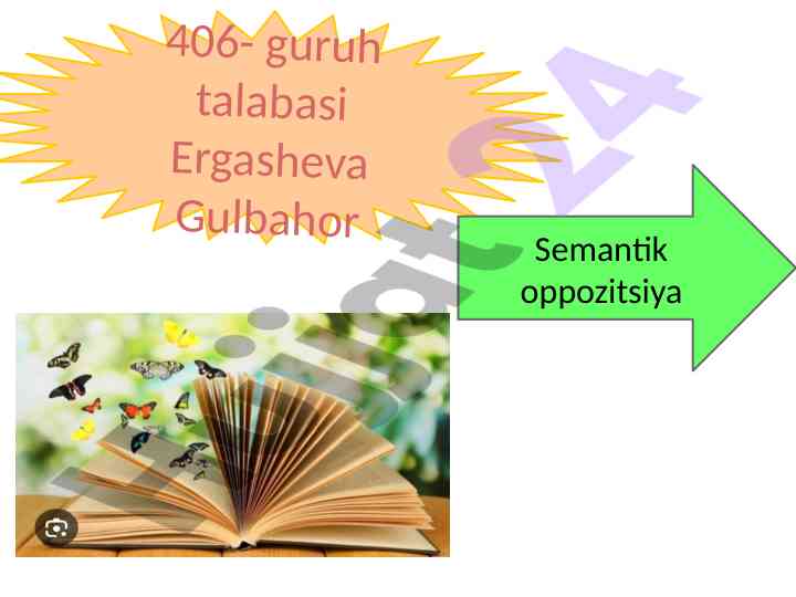 Semantik oppozitsiya tushunchasi va anlayish