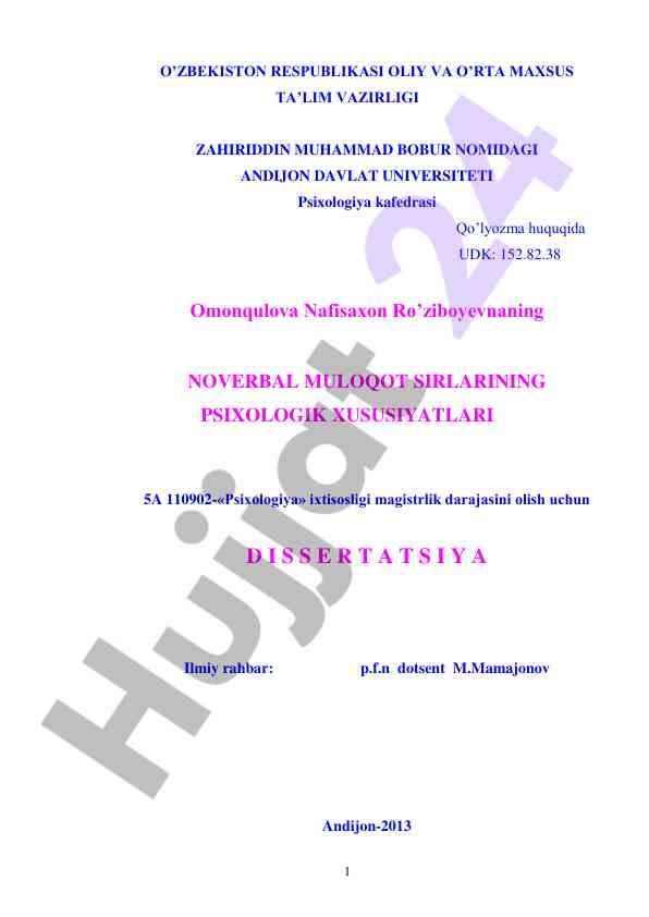Noverbal muloqot sirlarining psixologik xususiyatlari