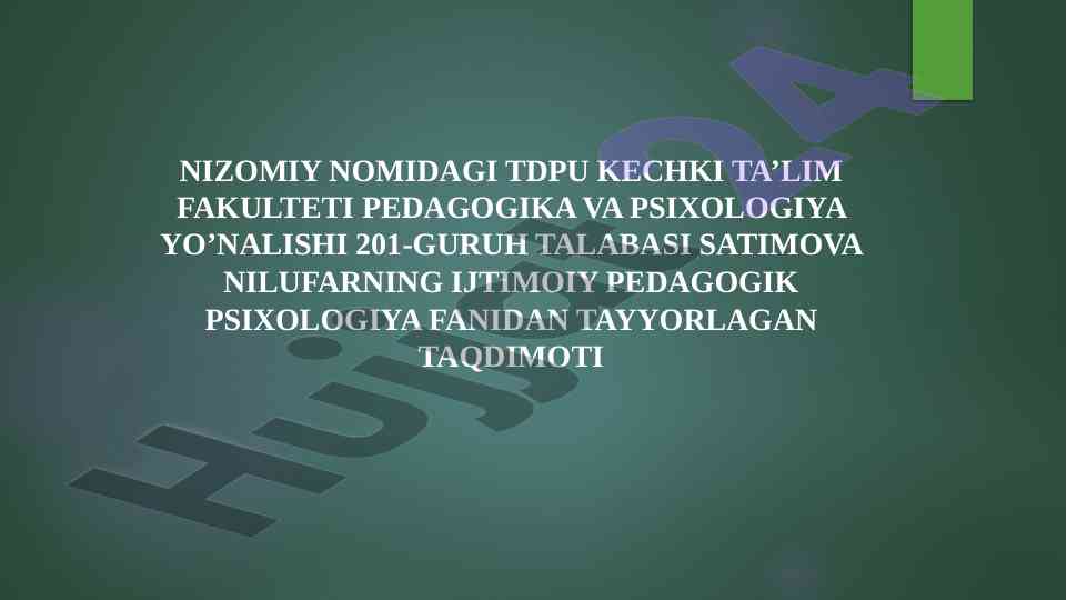 O‘zbekistonda ijtimoiy pedagogika va pedagogik sosiologiya