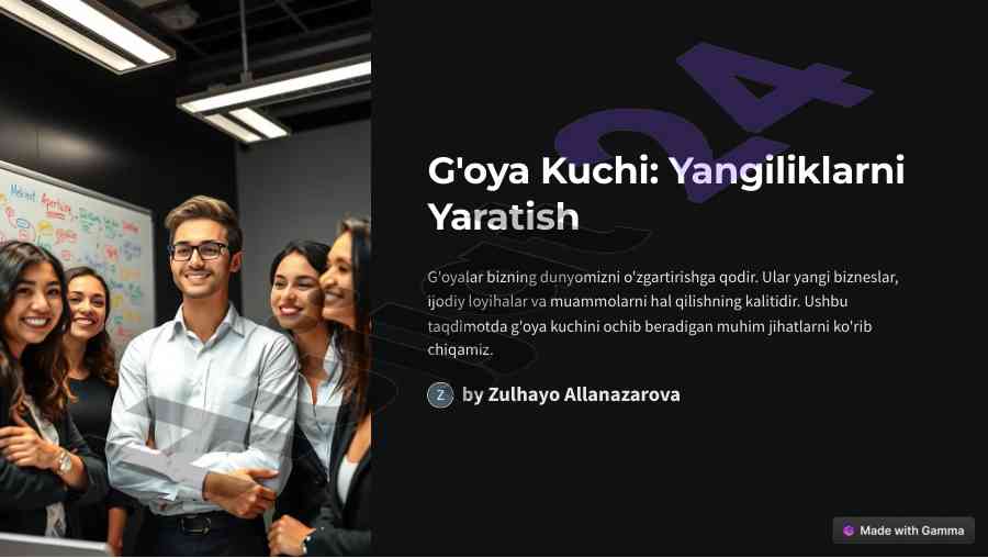 G'oya kuchi: yangiliklarni yaratish va o'zgarishlar
