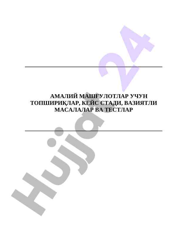 Ekonometrik modellar uchun amaliy mashg'ulotlar