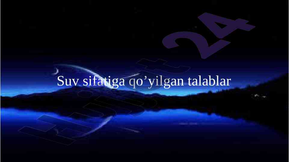 Suvni tozalash texnologiyalari haqida ilmiy maqola