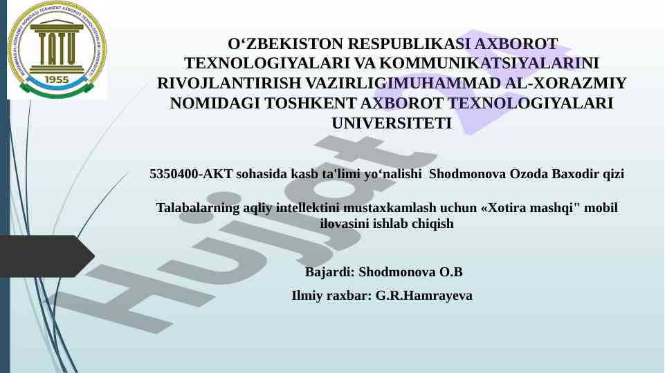 Xotira mashqi mobil ilovasi tahlili