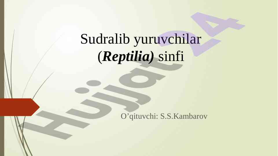 Sudralib yuruvchilar sinfi tahlili va o’rganish