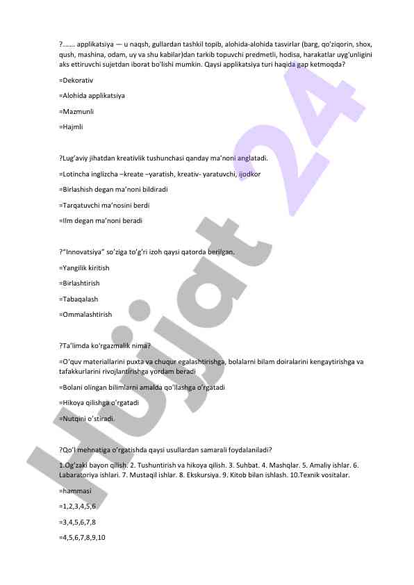 Applikatsiya va kreativlik tushunchalari