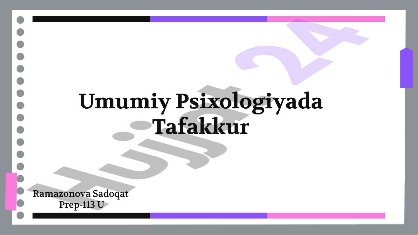 Umumiy psixologiyada tafakkur tajribasi