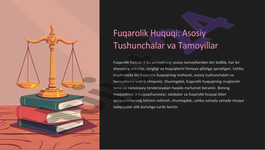 Fuqarolik huquqi: asosiy tushunchalar va tamoyillar