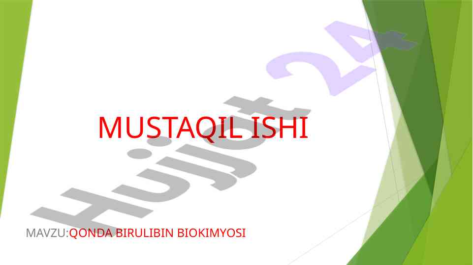 Qonda birulibin biokimyosi va qandli diabet