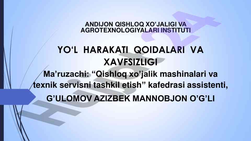 Transport vositalarining tashkiliy jamlanmasida harakatlanishi