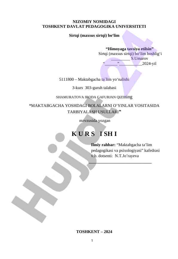 Maktabgacha yoshdagi bolalarni o‘yinlar vositasi