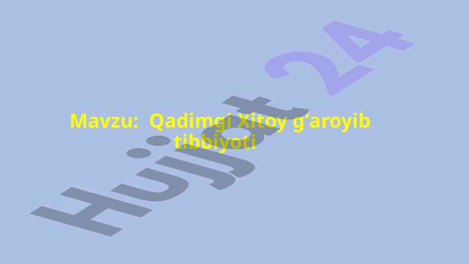 Qadimgi xitoy tibbiyoti va uning asoschilari