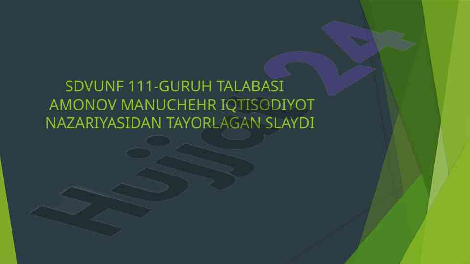 Iqtisodiy o‘sish va uning asosiy sabablari