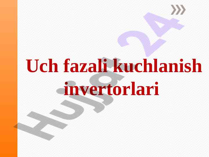 Uch fazali kuchlanish invertorlari tahlili
