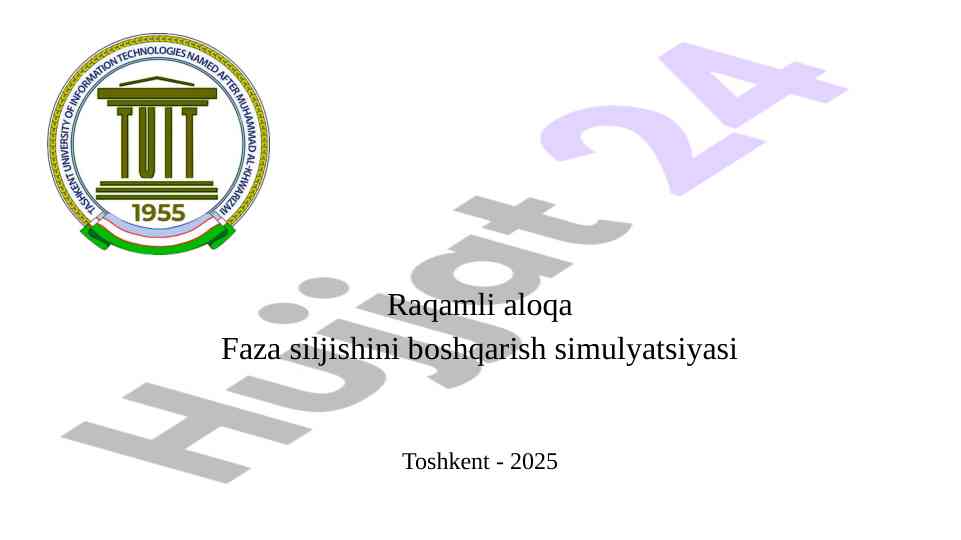 Raqamli aloqa faza siljishini boshqarish simulyatsiyasi