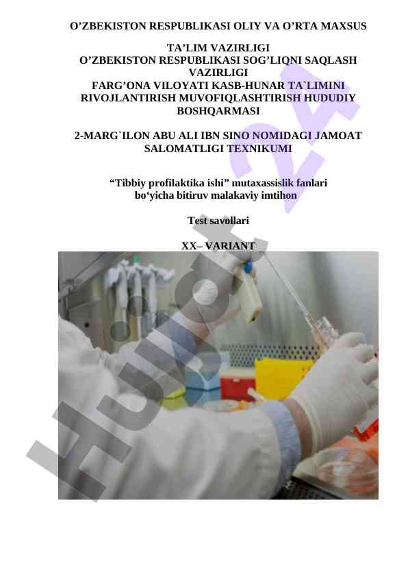 Bitiruv malakaviy imtihon test savollari