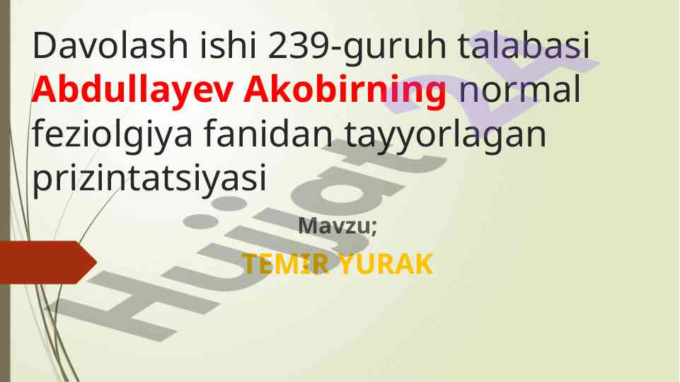 Temir yurak haqida prizintatsiya