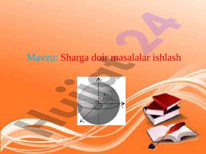 Sharga doir masalalar ishlash bo'yicha o'qituvchi qo'llanmasi