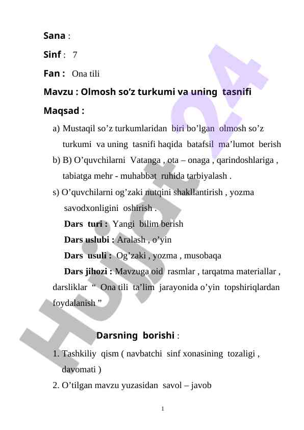 Olmosh so'z turkumi va uning tasnifi