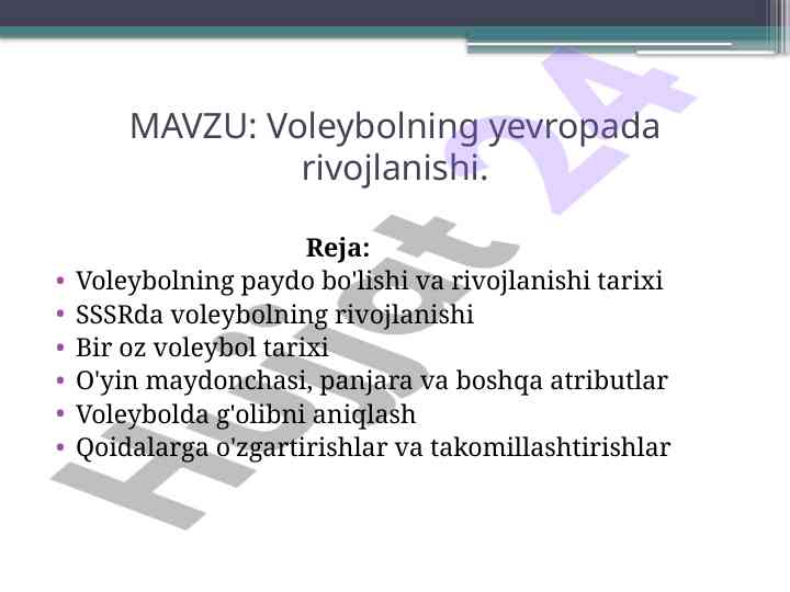 Voleybolning Yevropada Rivojlanishi