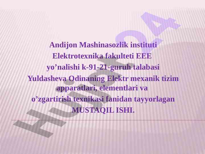 Magnitli ishga tushirgichlar haqida umumiy tushuncha