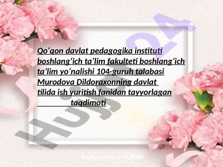 Hujjatning tili va uslubi taqdimoti