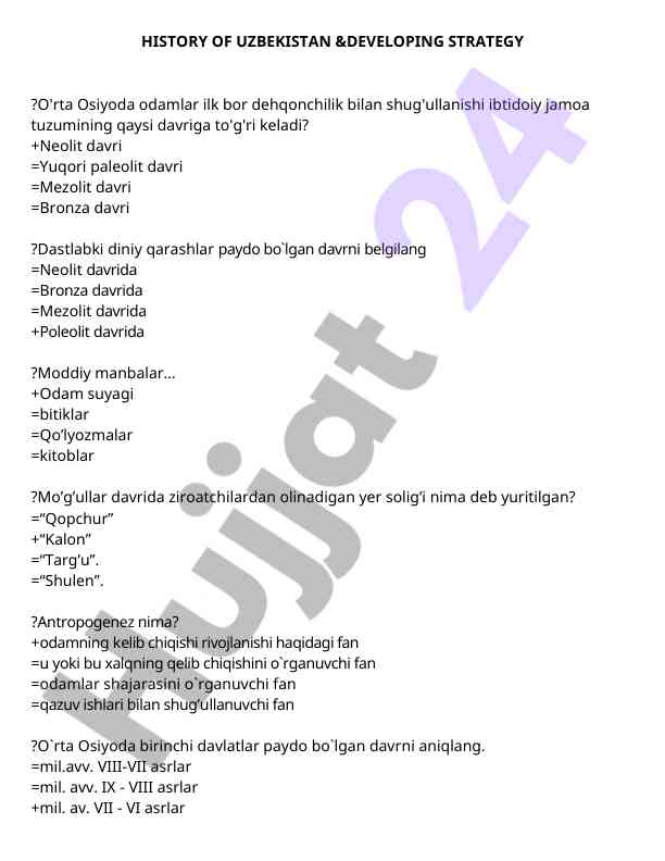 O'rta osiyoda diniy qarashlar va davrlar tarixi