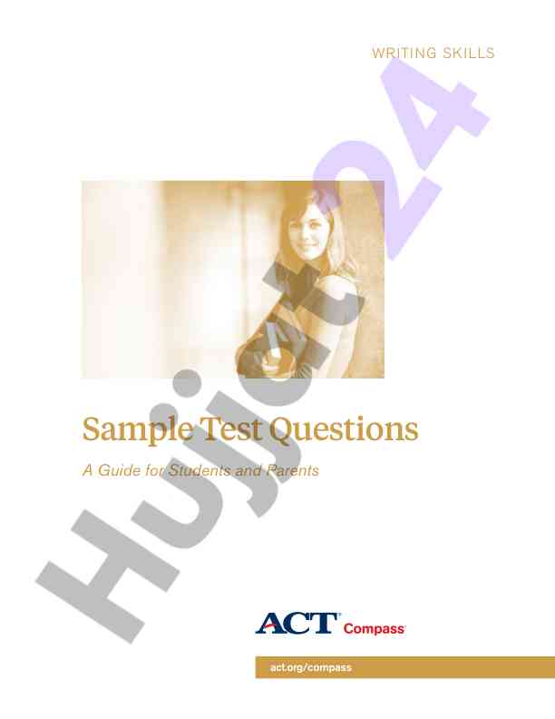 Act compass® sample writing skills test guide