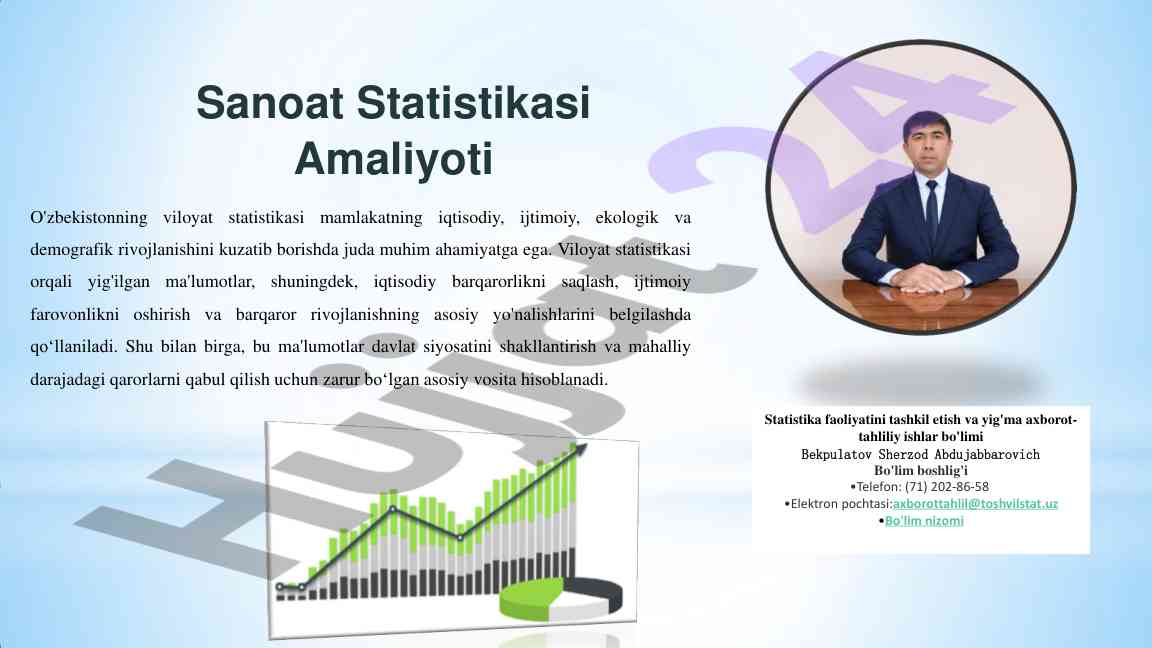 Sanoat Statistikasi Amaliyoti Tahlili