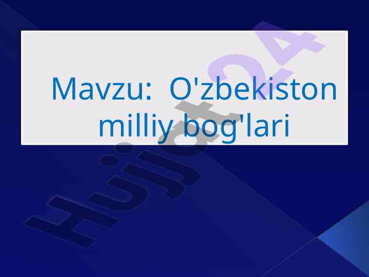 O'zbekiston milliy bog'lari tashkil etilishi va vazifalari