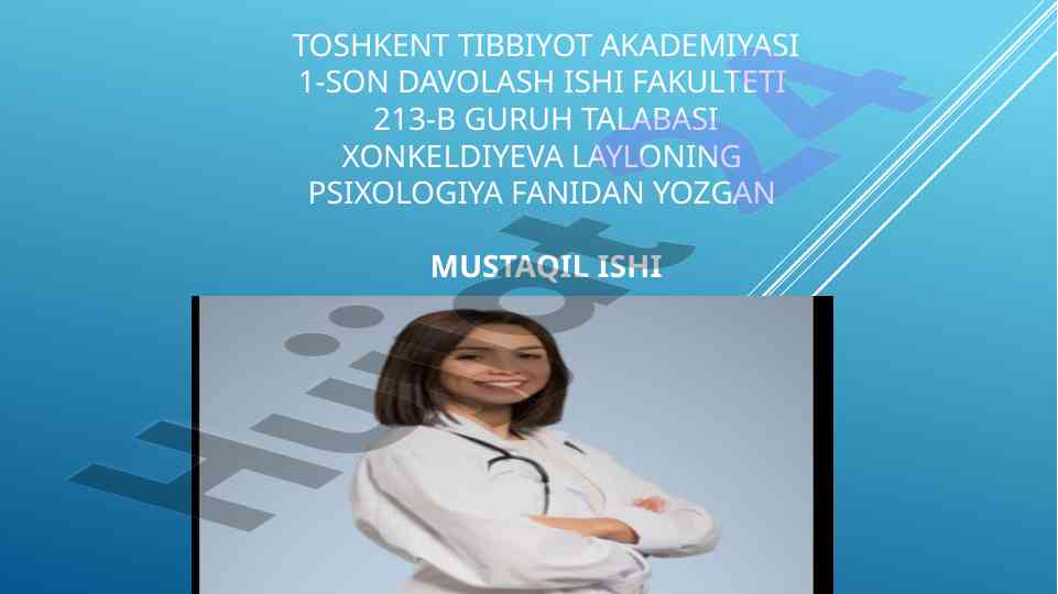 Psixologiya fanida shifokor va bemor muloqoti