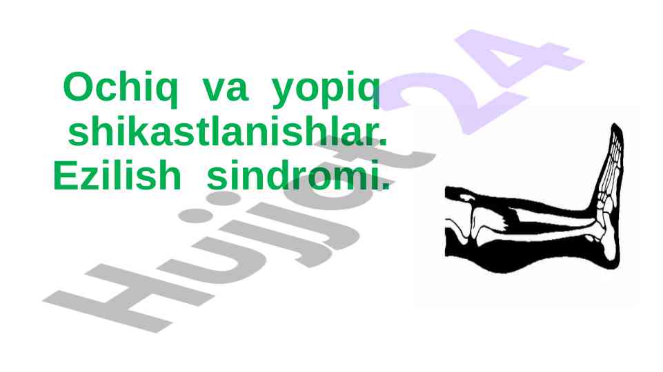Shikastlanishlar turlari va ezilish sindromi