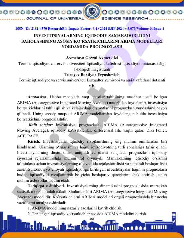 Investitsiyalarning iqtisodiy samaradorligini baholash