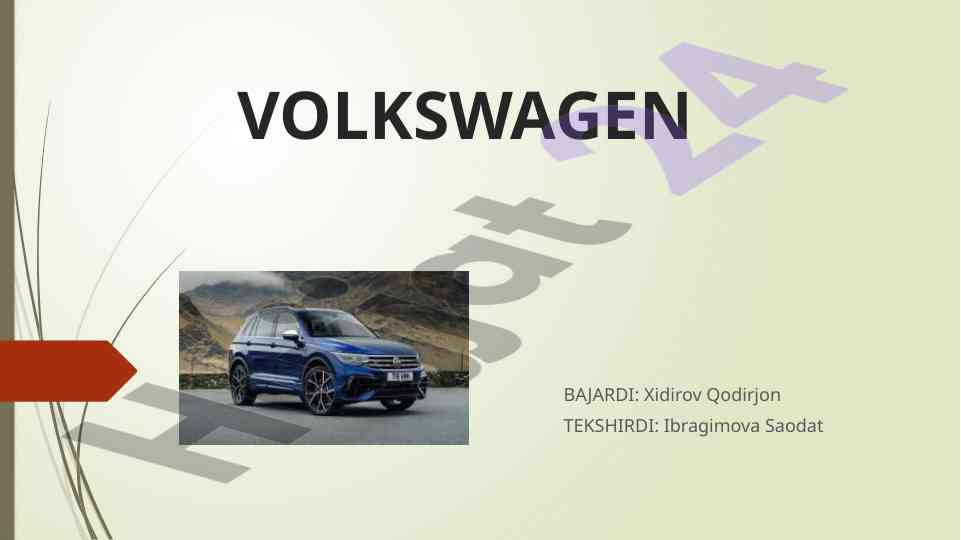 Volkswagen avtomobil konserni haqida tahlil
