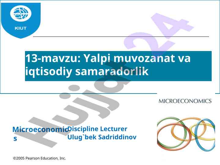 Yalpi muvozanat va iqtisodiy samaradorlik tahlili