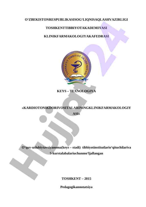 Kardiotonik dorivositalarining klinifarmakologiyasi
