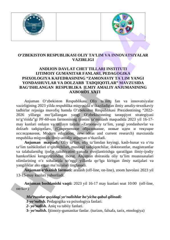 Zamonaviy Ta'lim Yangiliklari Va Tadqiqotlar