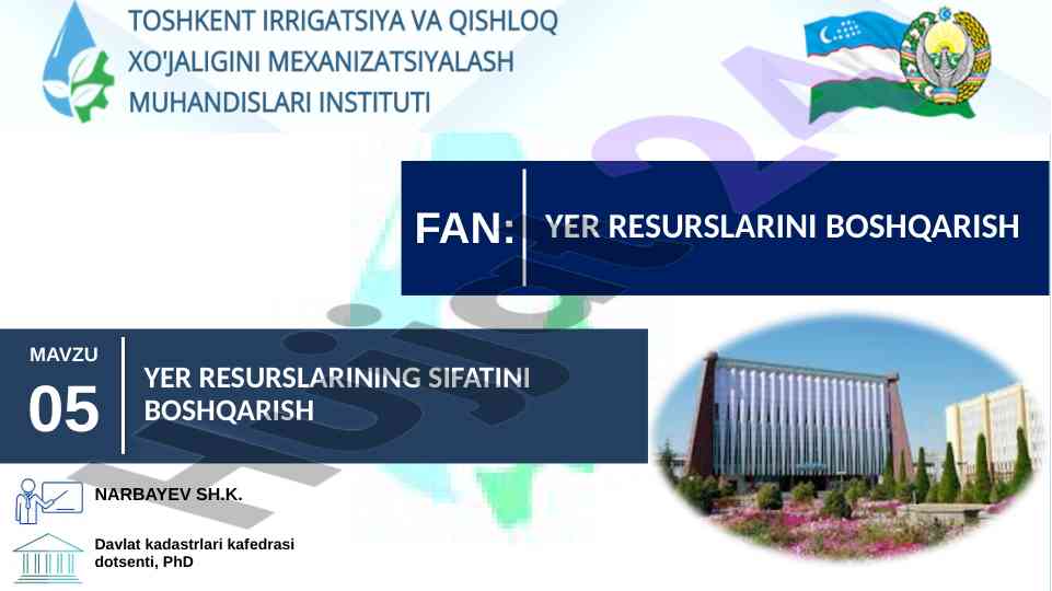 Yer resurslarining sifatini boshqarish