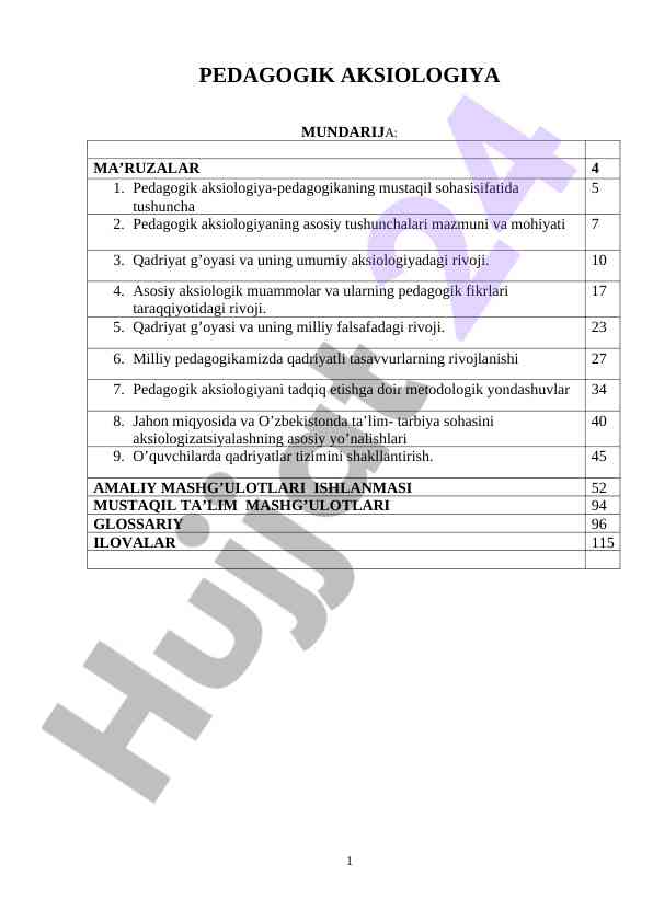 Pedagogik aksiologiya asoslari va tushunchalari