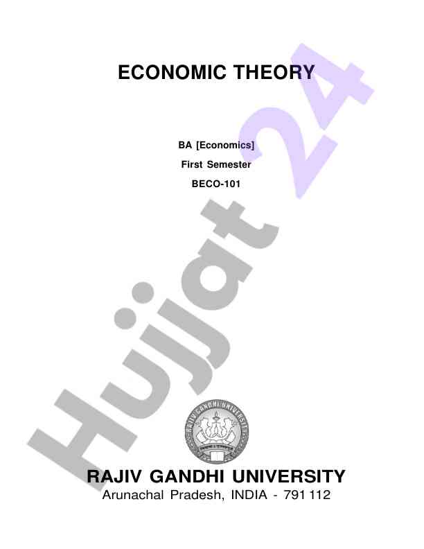 Economic theory basics for first semester students