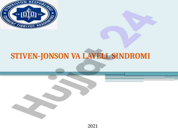 Stivens-jonson sindromi epidemiologiyasi va e’tiologiyasi