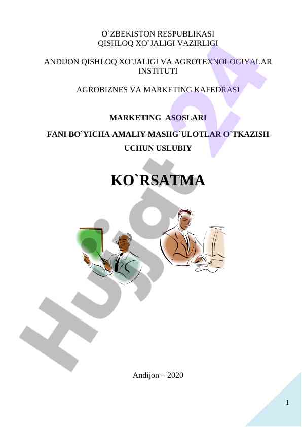 Amaliy mashg‘ulotlar uslubiy ko‘rsatma marketing asoslari