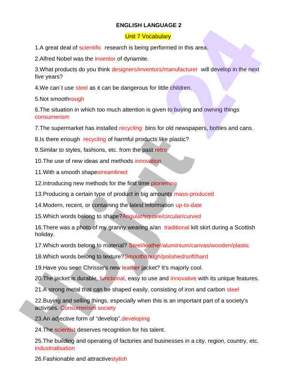Scientific research and vocabulary development