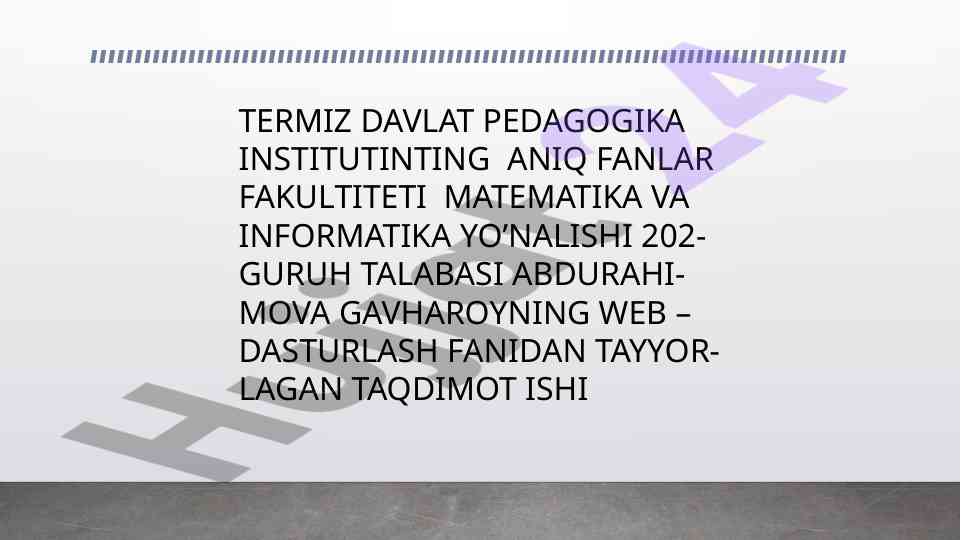 Satrlar bilan ishlash va tahrirlash tajribasi