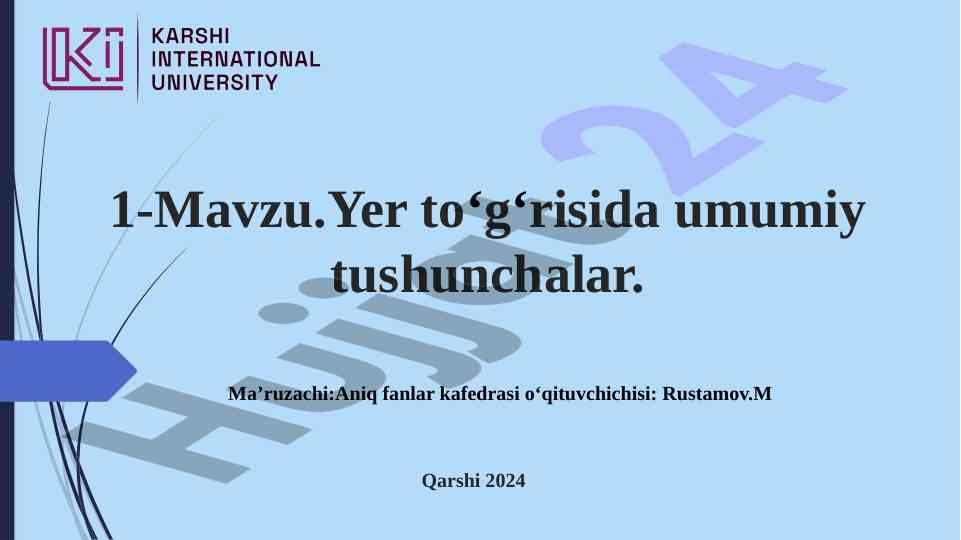 Yer tuzilishi haqida umumiy tushunchalar