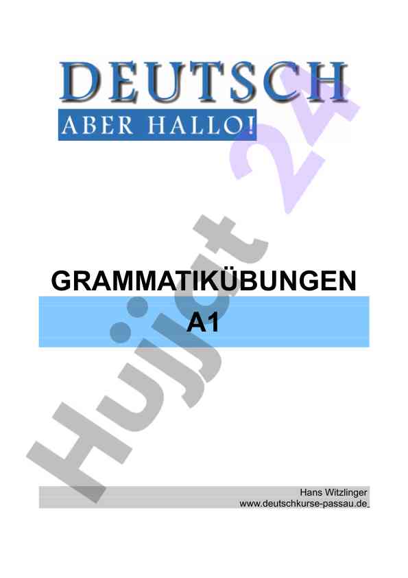 Grammatikübungen a1 über verben und fragen