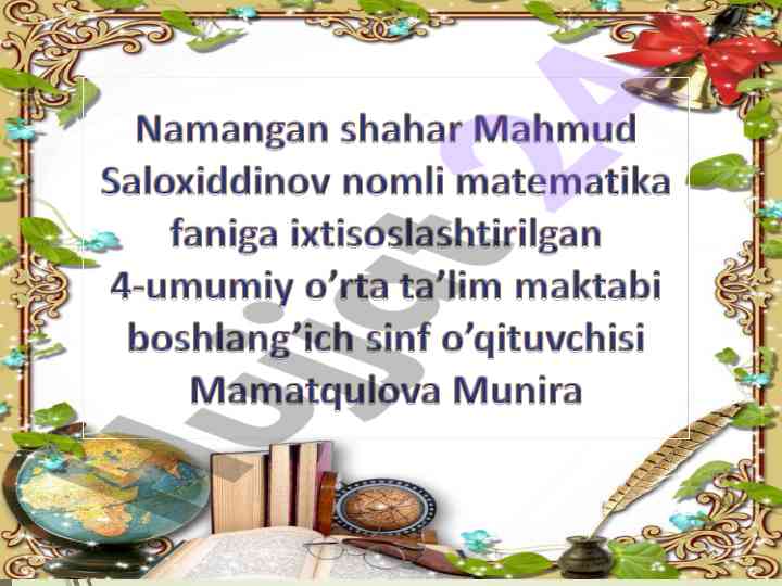 O’nli kasrlar mavzusida matematika darsi